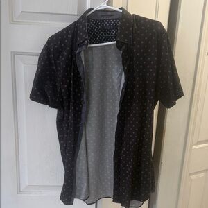 Ted Baker Black and Red Patterned Short Sleeve Shirt